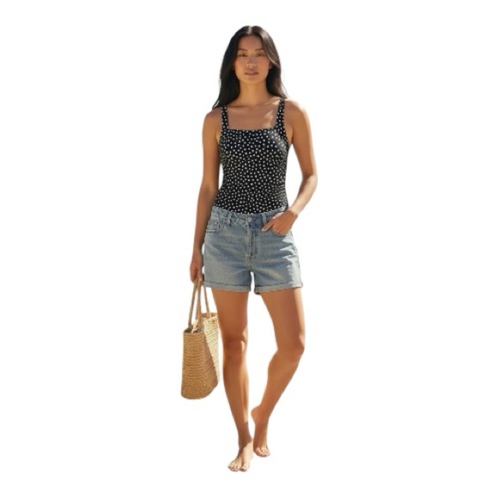 Jantzen Pebble Dot Swim Dress Black and White, Size 8 New